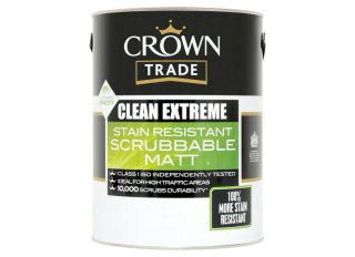 Crown Trade Clean Extreme Scrubbable Matt Emulsion Magnolia 5L