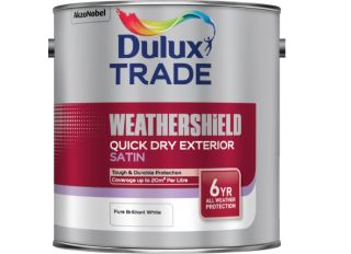 Dulux Trade Exterior Weathershield Quick Dry Satin White 2.5L