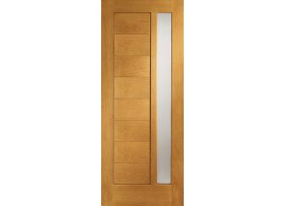 Pre-Finished External Oak Double Glazed Modena Door with Obscure Glass 1981x838x44mm