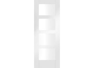 Internal White Primed Shaker 4 Light Door with Clear Glass 1981x762x35mm