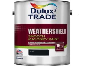 Dulux Trade Weathershield Smooth Masonry Paint Black 5L
