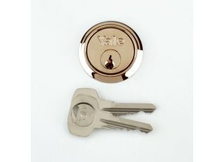 Yale Polished Brass Replacement Rim Cylinder with 2 Keys