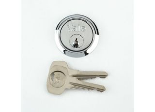 Yale Chrome Replacement Rim Cylinder with 2 Keys