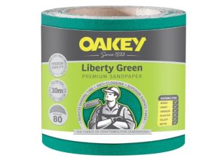 Oakey 115mmx10m Liberty Green Sanding Roll P80