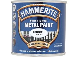 Hammerite Smooth Finish Metal Paint White 250ml