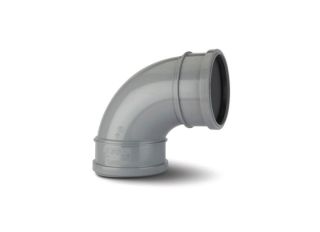 SB417G Polypipe Ring Seal Soil & Vent Bend 92.5deg Double Socket 110 mm Grey