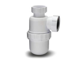 WP41 Polypipe 32mm Nuflo Resealing Anti-Syphon Bottle Trap 76mm Seal White